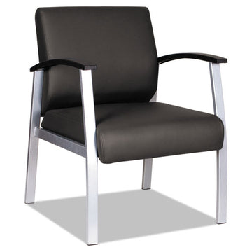 Alera® Alera Metalounge Series Mid-back Guest Chair, 24.6" X 26.96" X 33.46", Black Seat-back, Silver Base freeshipping - TVN Wholesale
